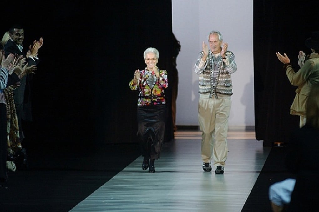 Rosita and Ottavio Missoni on  the catwalk. Photo: AP
