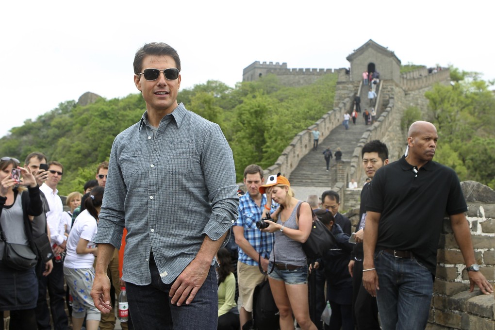 Actor Tom Cruise on the Great Wall in Beijing. Photo: Reuters