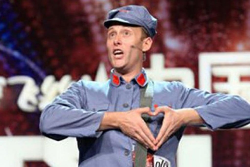 Welshman Iain Inglis, 34, belts out a revolutionary song on the China's Got Talent television show last year. Photo: SMP