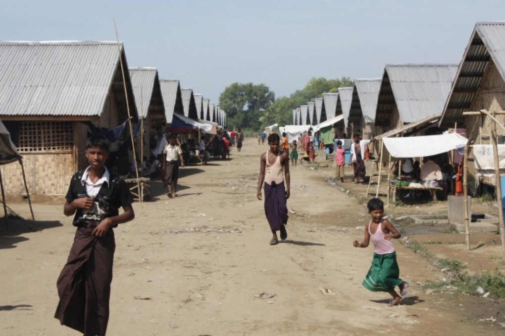A camp in Rakhine state where displaced Rohingya live. Photo: AFP