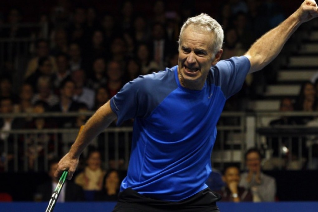 John McEnroe in BNP Paribas Showdown friendly tennis match. Photo: Reuters