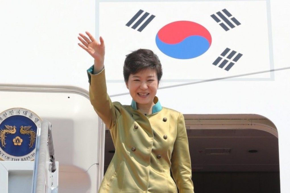South Korean President Park Geun-hye at Seoul airport as she left for Washington last week for talks with Barack Obama.Photo: EPA