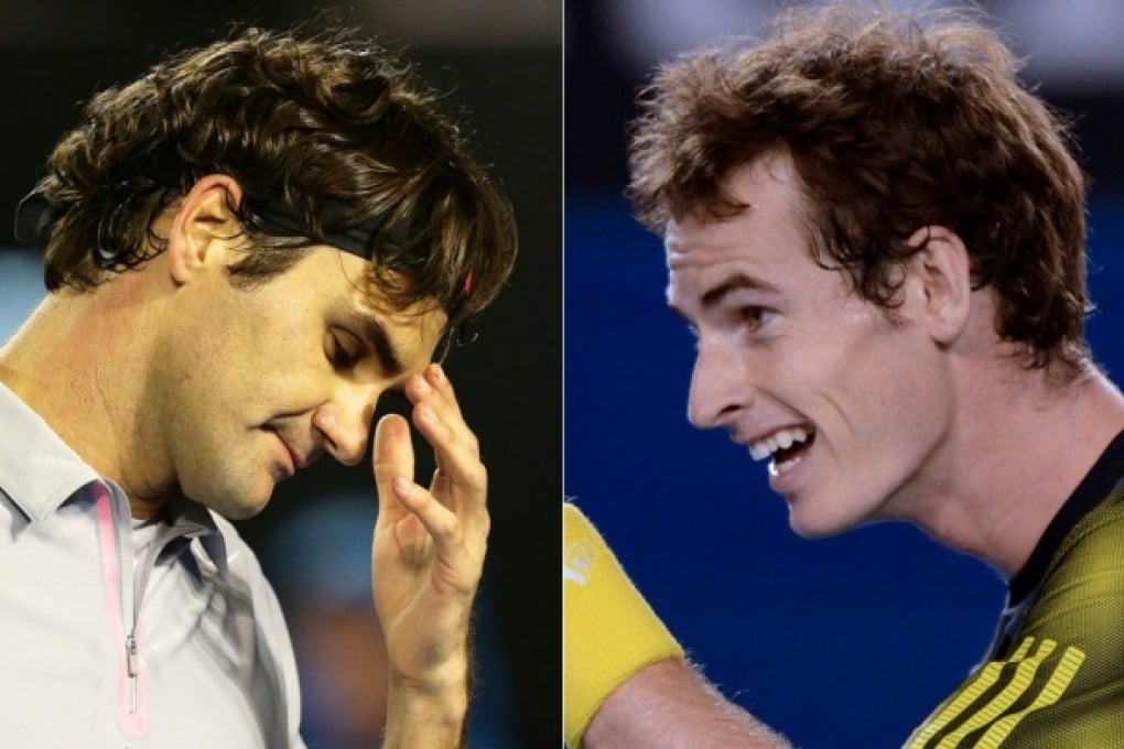 Roger Federer and Andy Murray. Photos: AFP