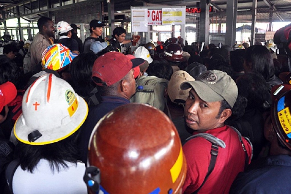 Ten miners have been rescued and four died after a tunnel collapsed in a mine in Indonesia's Papua province. Photo: EPA