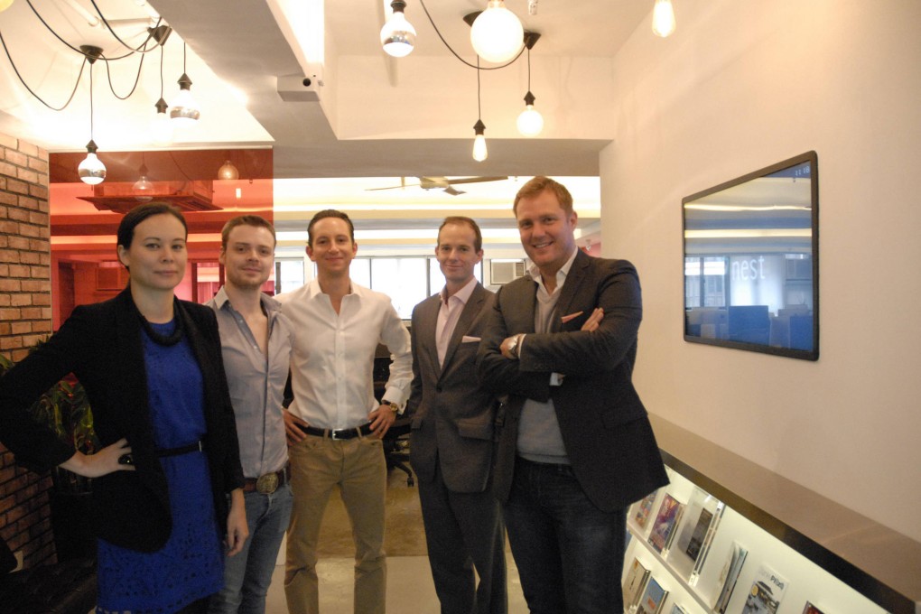From left: the Nest team includes Helen Griffiths, Ben Hall, Jake Fisch, Lawrence Morgan and Simon Squibb.
