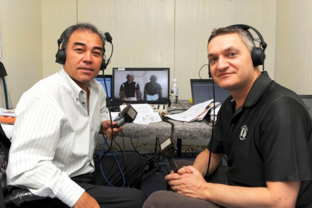 Dominique Boulet with fellow commentator Richard Kaufman. Photo: SMP