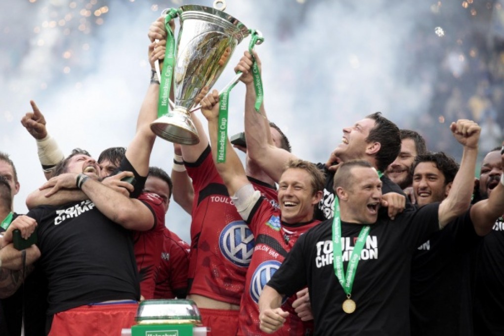 Toulon celebrate after being crowned European Cup champions after defeating Clermont Auvergne at the Aviva Stadium in Dublin. Photo: AP