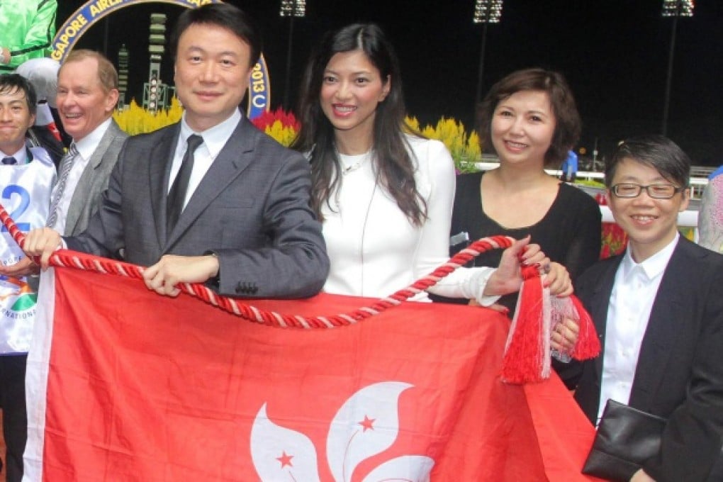 Owner Steven Lo leads the celebrations after Military Attack's SIA Cup win. The star could compete in Australia. Photo: Kenneth Chan