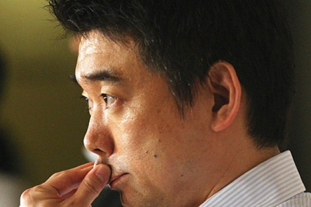 Osaka mayor and Japan Restoration Party co-leader Toru Hashimoto on Friday. Photo: AFP