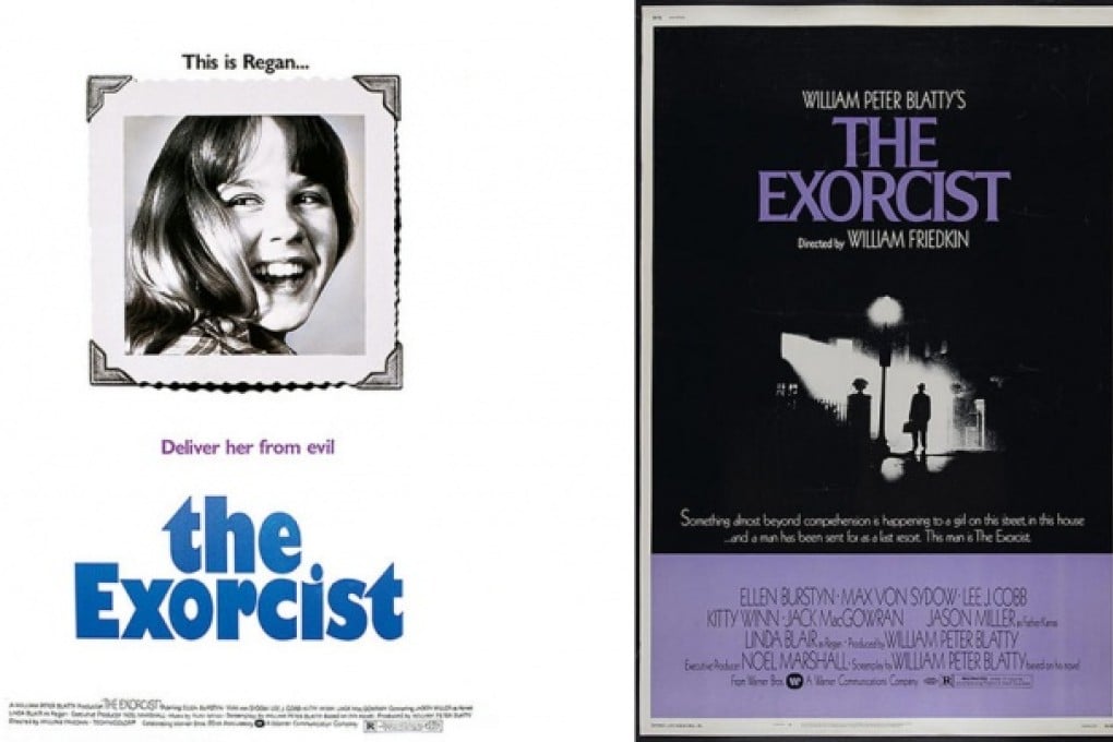 The rejected The Exorcist poster (left) and the approved one