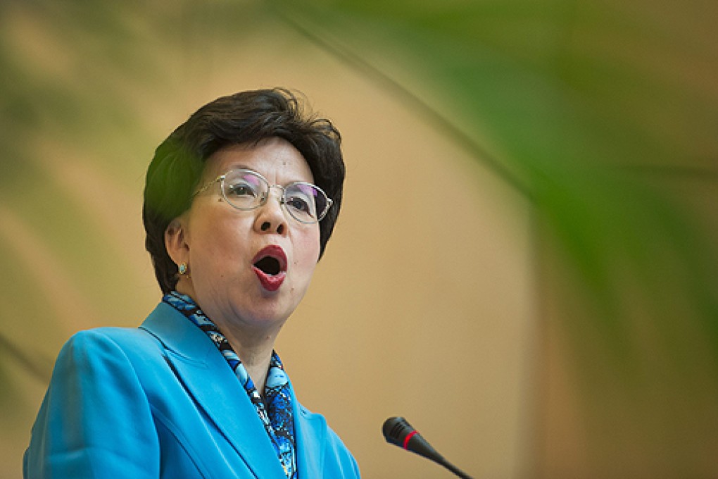 WHO head Margaret Chan urged caution on Monday at the World Health Assembly in Geneva. “Influenza viruses constantly reinvent themselves. No one can predict the future course of this outbreak," she said. Photo: AP