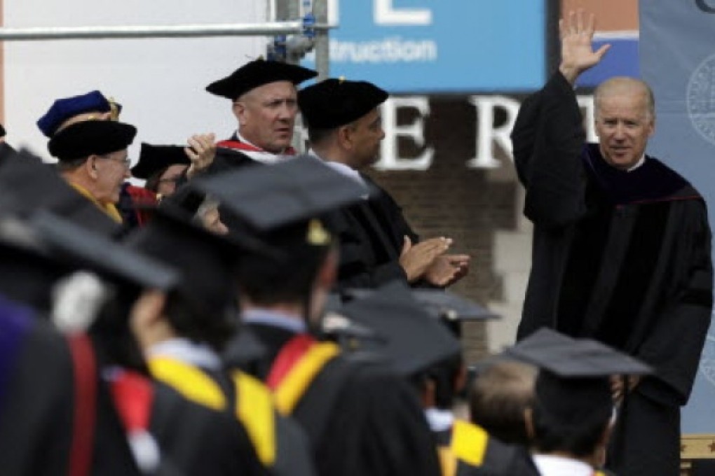 US Vice-President Joe Biden gave a commencement speech at the University of Pennsylvania on May 13. Photo: AP