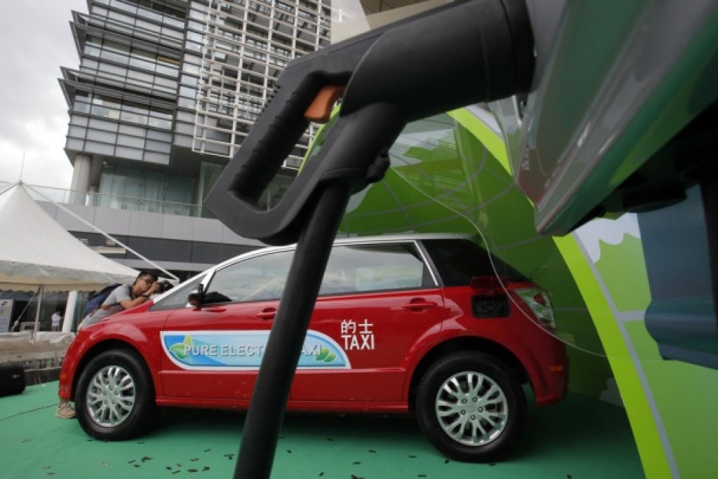 A BYD e6 electric taxi. Photo: AP