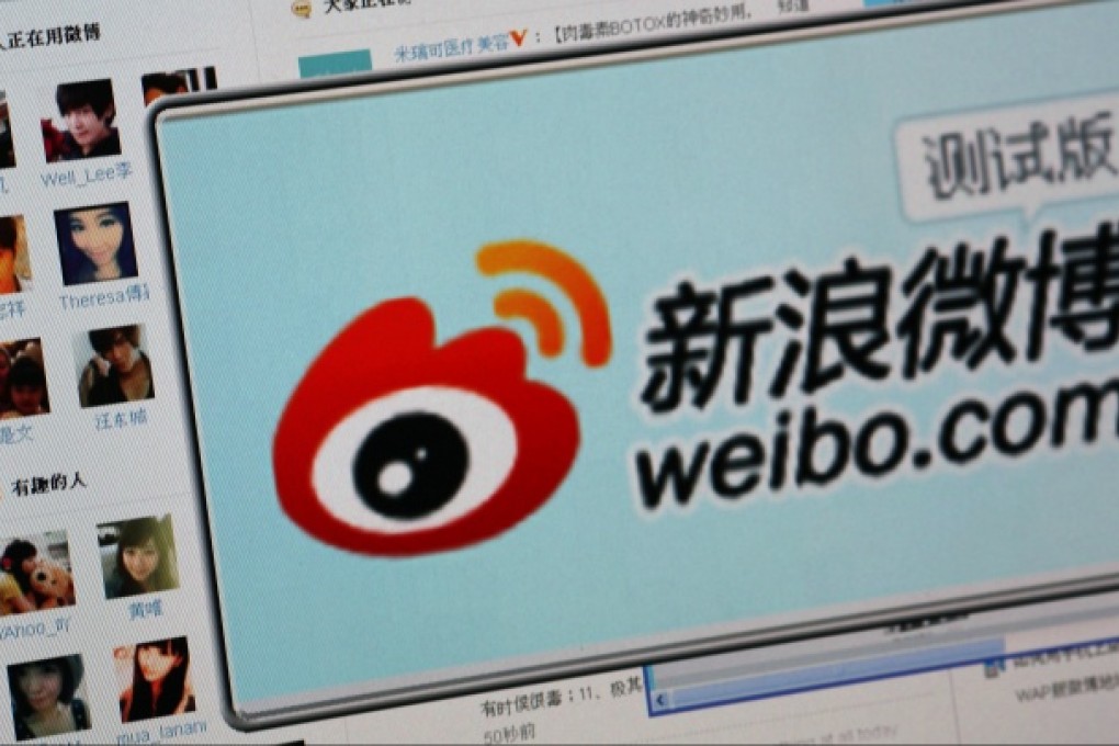 Sina Corp's Chinese microblog website "Weibo". Photo: Reuters