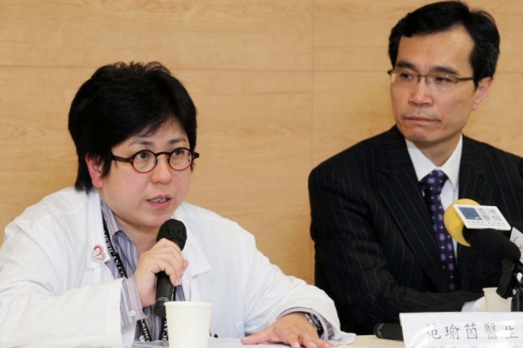 Dr Katherine Fan (left), of Grantham Hospital, and Dr Luk Che-chung, the Hospital Authority's West cluster chief executive. Photo: May Tse