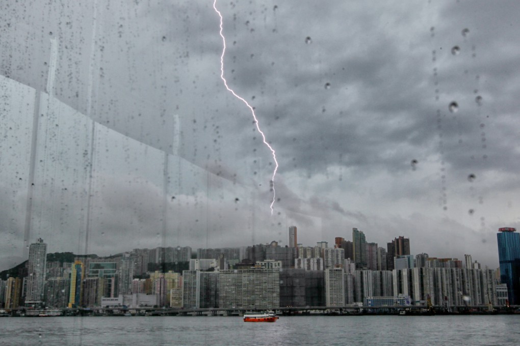 Lightning over North Point on Wednesday. Photo: SCMP/Felix Wong