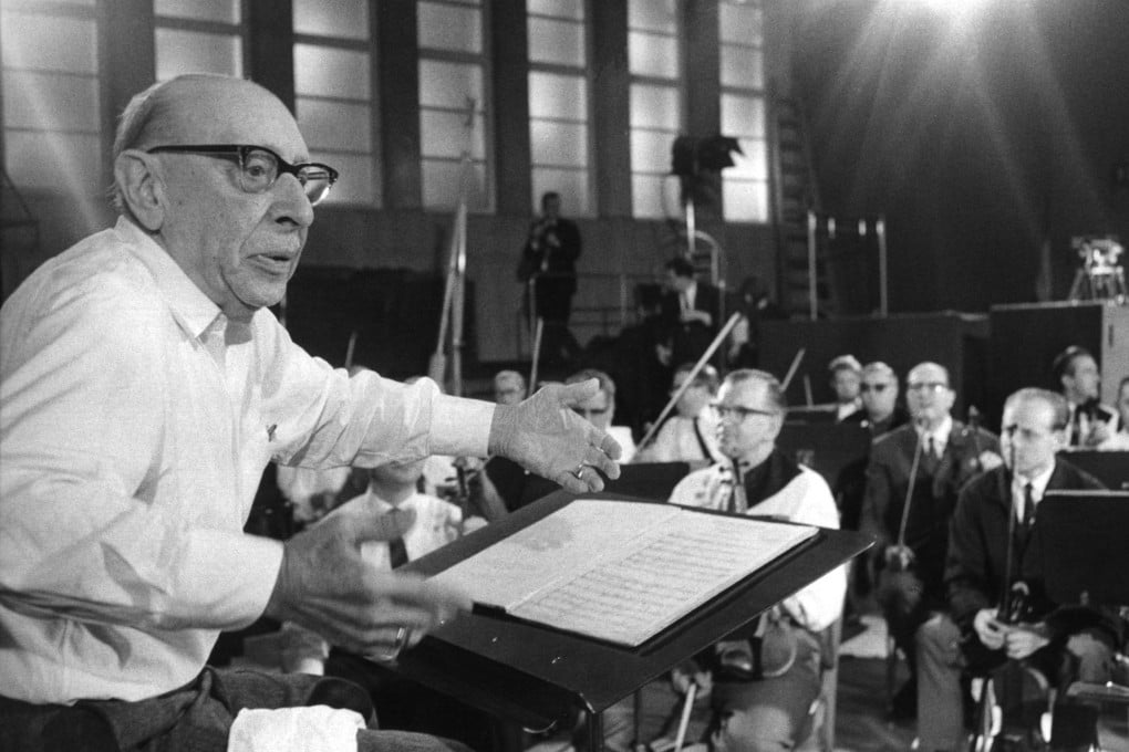 Igor Stravinsky conducts the North German Radio symphony orchestra in 1965, more than 50 years after he scandalised a Paris audience with the debut of The Rite of Spring. Photo: Corbis