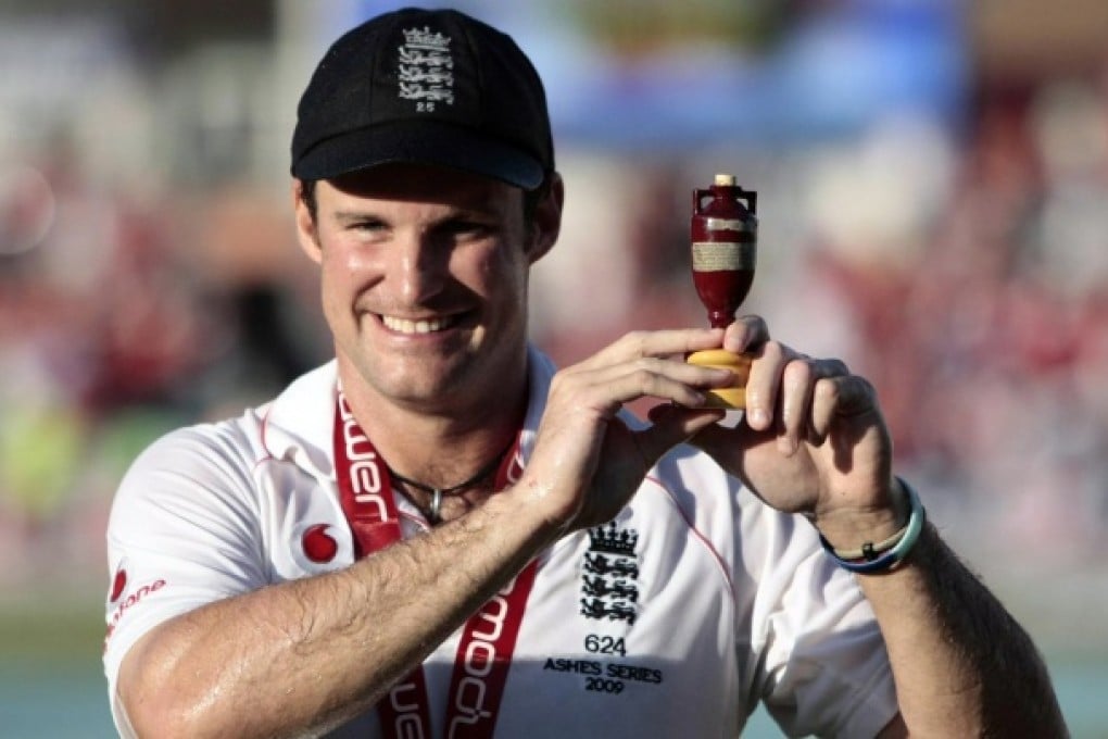 England captain Andrew Strauss holds the Ashes urn after England beat Australia on the fourth day of play in the 5th Ashes Cricket Test match played at the Brit Oval cricket ground in London in 2009. Photo: EPA