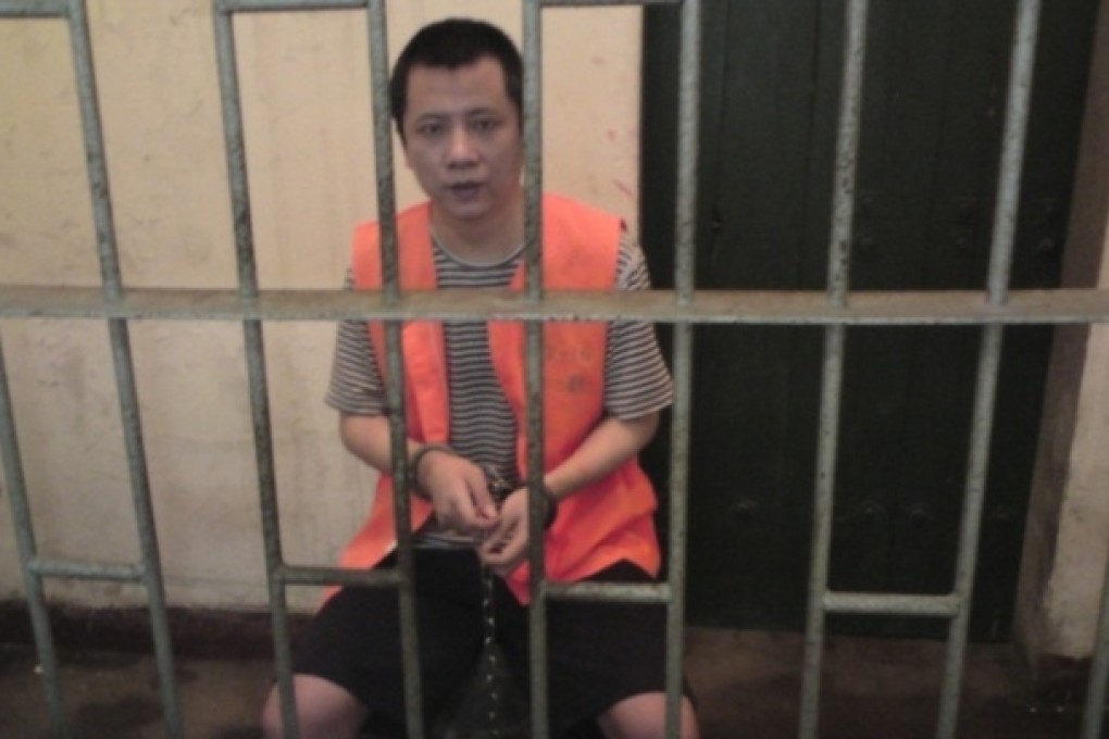 Nian Bin seen in his prison cell in Fujian. Photo: Nian Jianlan.