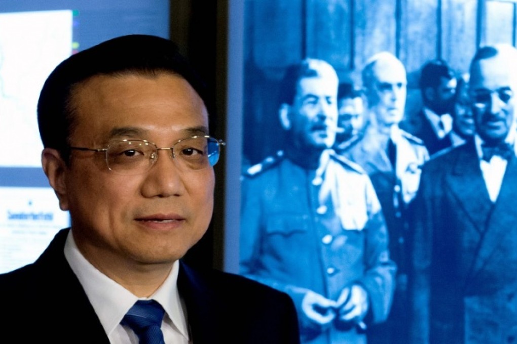 Li Keqiang made his remarks during a visit to Cecilienhof Castle in Potsdam yesterday. Photo: AP