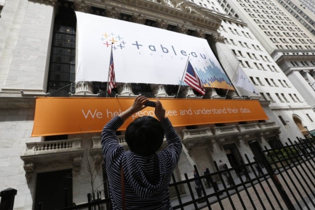 Shares of Tableau Software Inc rose as much as 68 per cent in their trading debut as investors expect the rising interest in big data to power the data analysis software maker's growth. Photo: Reuters