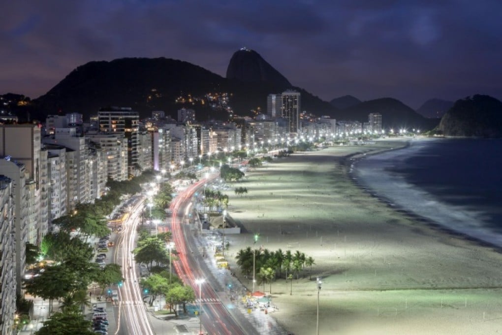Rio's Copacabana Beach at night. Photo: Thinkstock