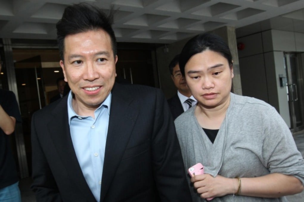 Peter Chan, left, and his wife Tam Miu-ching at the High Court for the second day of the prosecution's opening statements. Photo: Dickson Lee