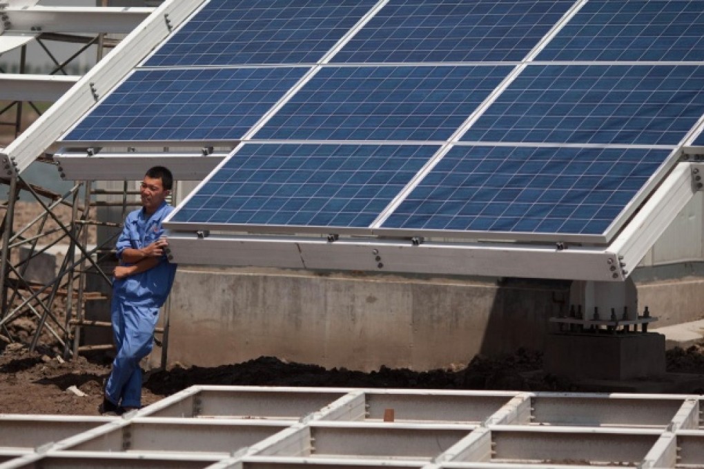 Mainland solar panel output quadrupled between 2009 and 2011.