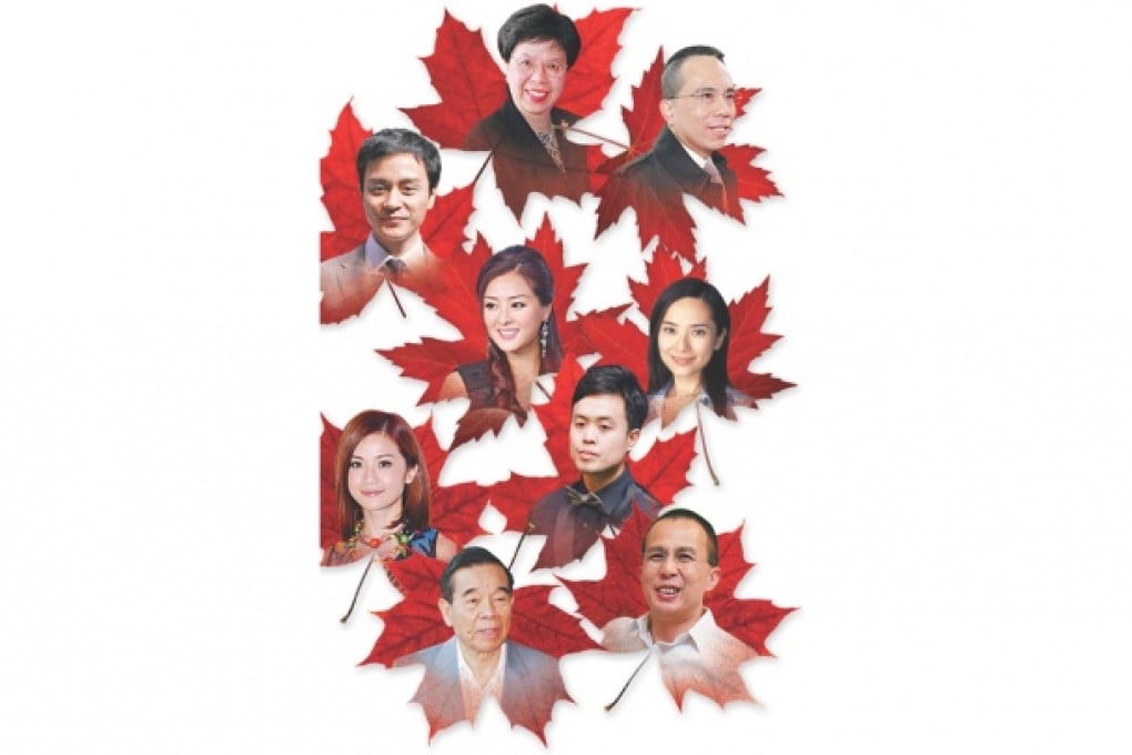(Clockwise from top) Margaret Chan Fung Fu-chun, Victor Li, Sonija Kwok, Marco Fu, Richard Li, Cheng Yu-tung, Charlene Choi, Carat Cheung and Leslie Cheung.