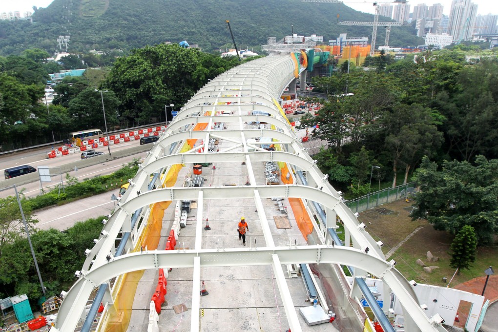 A viaduct section of the South Island Line (East) at Wong Chuk Hang, where work is well under way. Photo: K.Y. Cheng