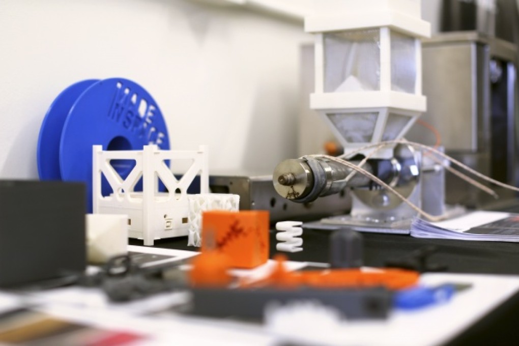 A 3D printing machine is shown at the Ames Research Center at Moffett Field in Mountain View, California. Photo: Reuters