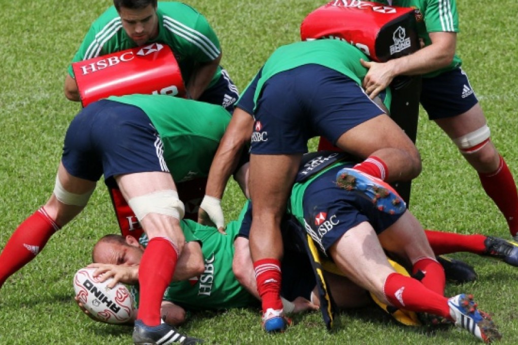 The British & Irish Lions train for the first time at Aberdeen Sports Ground ahead of Saturday's Baa-Baas clash. Photo: KY Cheng/SCMP