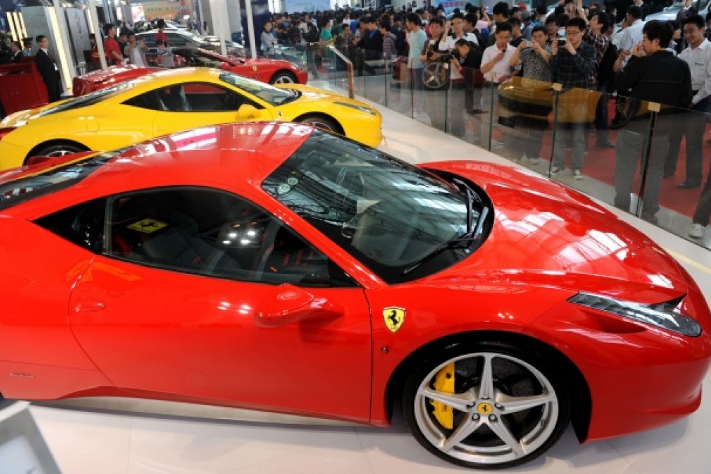 Harmony Auto, a BMW distributor, has sought to widen its clientele by offering more luxury brands such as the Ferrari. Photo: Xinhua