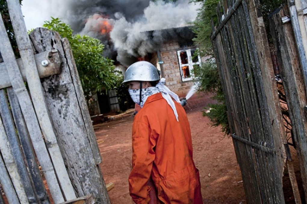 Firemen battle a fire in Lashio, Northern Shan state of Myanmar. Photo: AFP