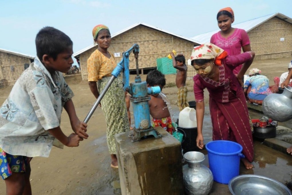 Displaced Rohingya in a camp in Sittwe, Burma. Photo: AFP