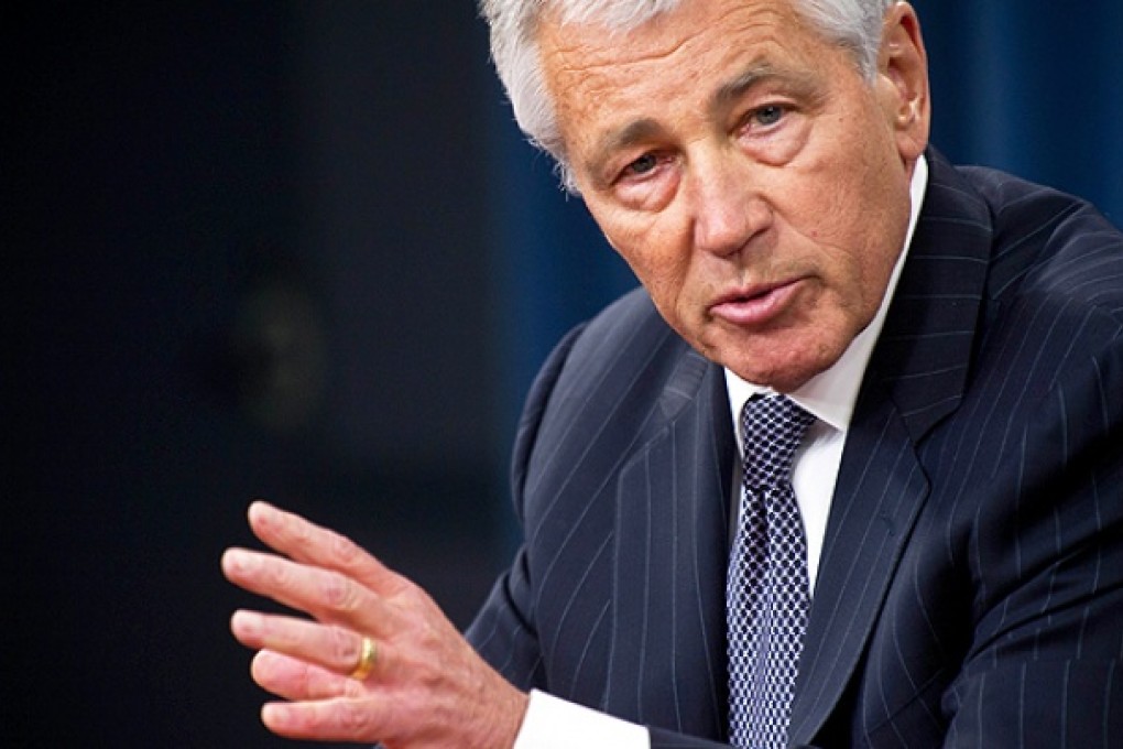 US Defence Secretary Chuck Hagel briefs the press at the Pentagon in Washington. Photo: AFP