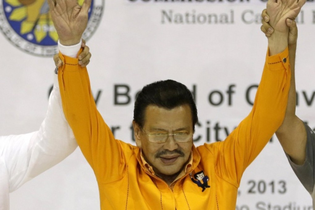 Joseph Estrada is proclaimed mayor-elect. Photo: AP
