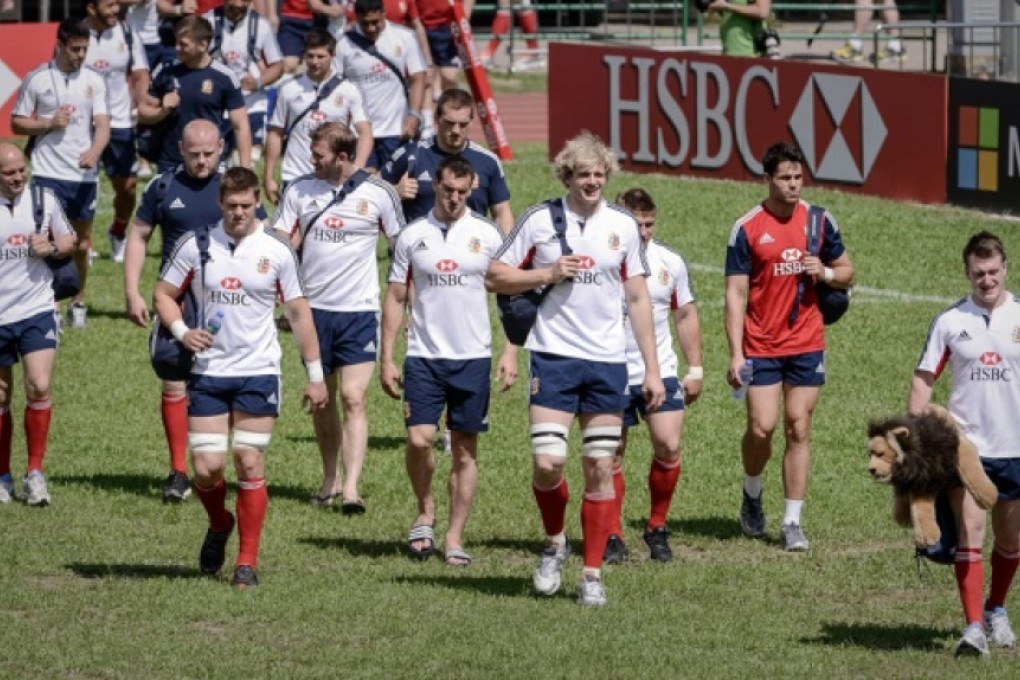 British & Irish Lions players at Hong Kong Stadium. Photo: AFP