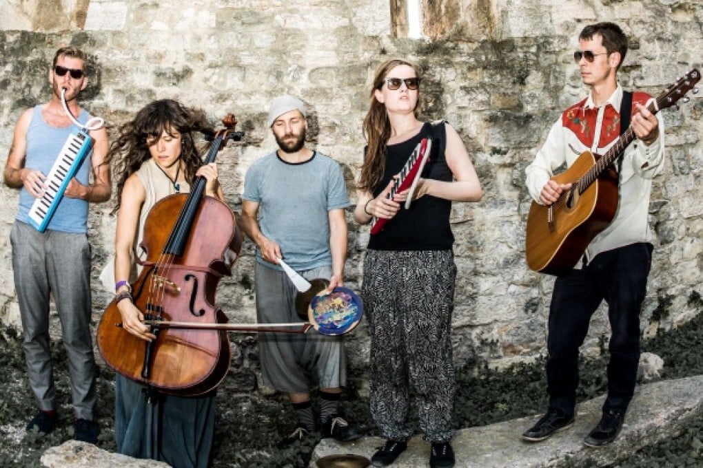 Orvar Smarason (left) and the rest of Múm.