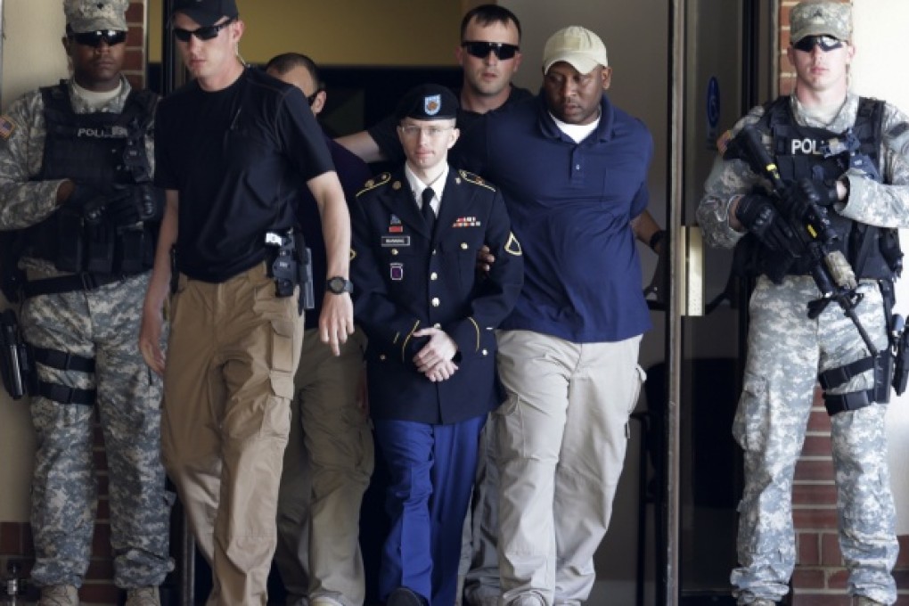 U.S. Army Private First Class Manning departs day two of his court-martial at Fort Meade Maryland. Photo: Reuters