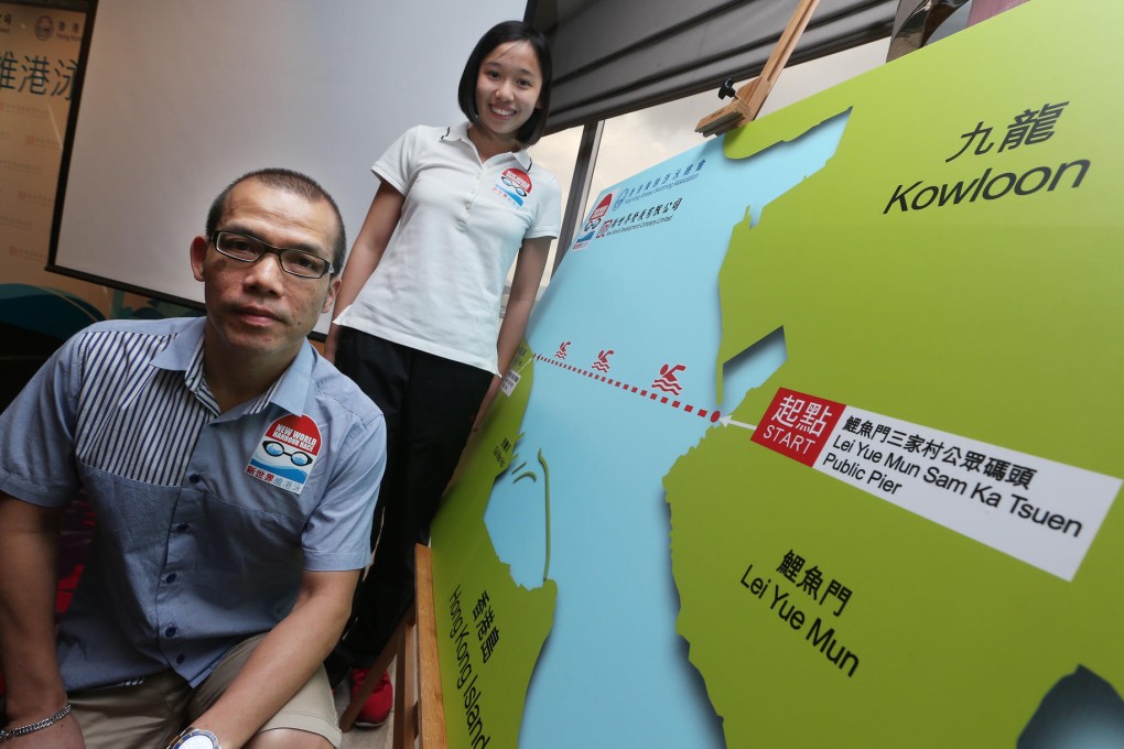 Swimmer Oscar Chan says it should be a more exciting race this year, while Tiffany Cheng aims to finish in 15 minutes. Photo: Sam Tsang