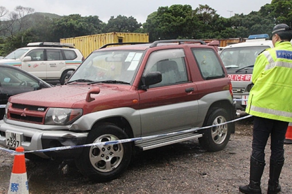 A car suspected to have hit the feral cattle. Photo: SCMP