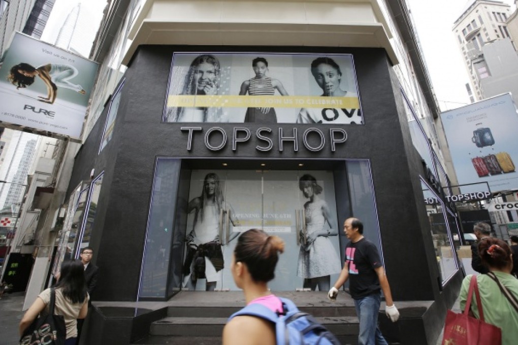 Topshop's new flagship store in Central spans 14,000 square feet over two floors. Photo: Bloomberg