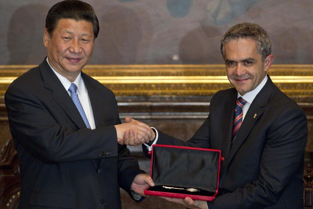 President Xi Jinping meets Mexico City Mayor Miguel Mancera this week during a tour of "America's backyard", Latin America, that some saw as a message to the US. Photo: AP
