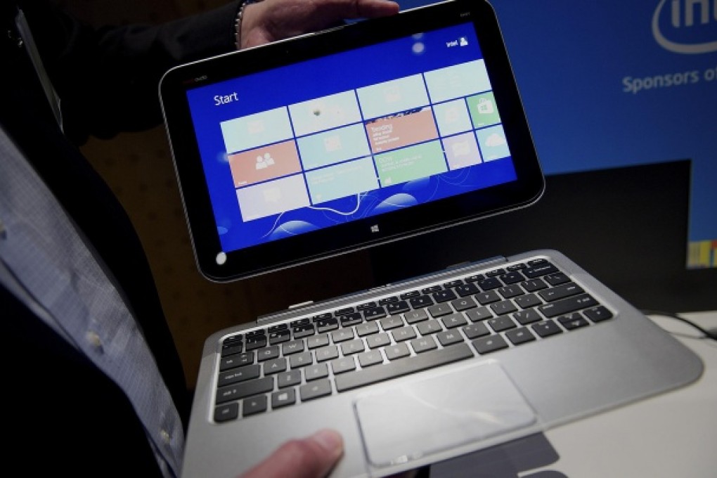While Dell has been feeling the pressure from rivals with smaller devices, its Latitude 10 model combines the features of a notebook and a tablet. Photo: Bloomberg