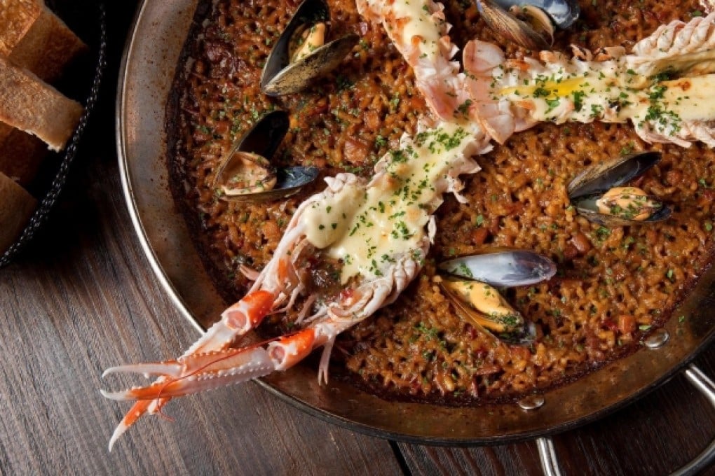 Paella with seafood at Catalunya in Wan Chai