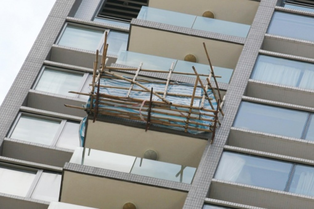 Scaffolding surrounds the Soho38 window. Photo: Nora Tam