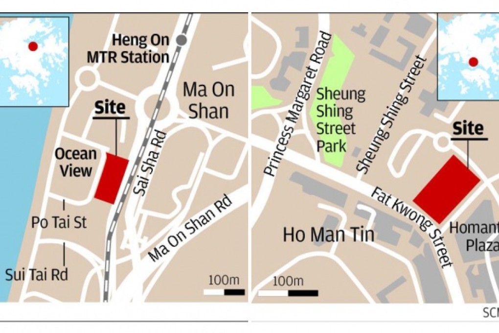 Residential plot in Ho Man Tin (right) receives 13 bids while commercial land in Ma On Shan gets eight.