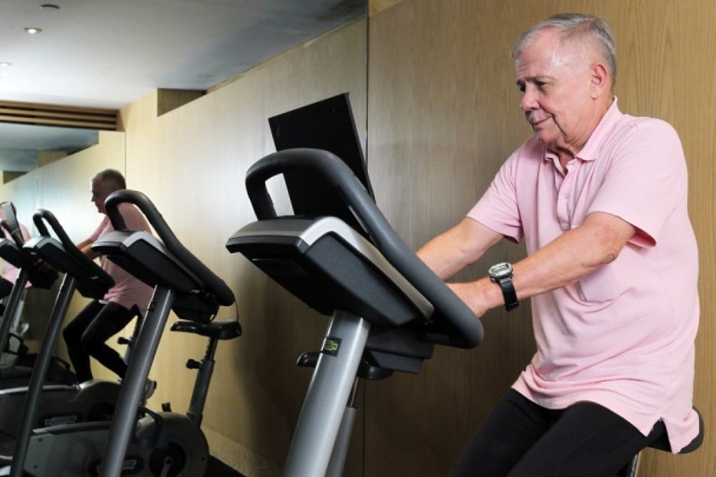 Jim Rogers in the Grand Hyatt's fitness centre. Photos: Edmond So; AFP