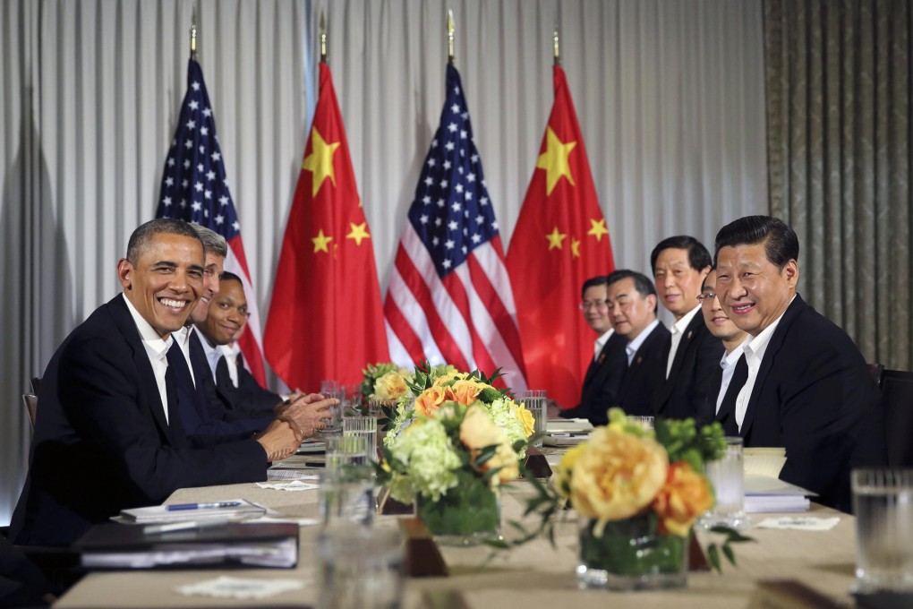 Barack Obama and Xi Jinping and their advisers sit down for talks at the Sunnylands Annenberg Retreat in California. Photo: Xinhua